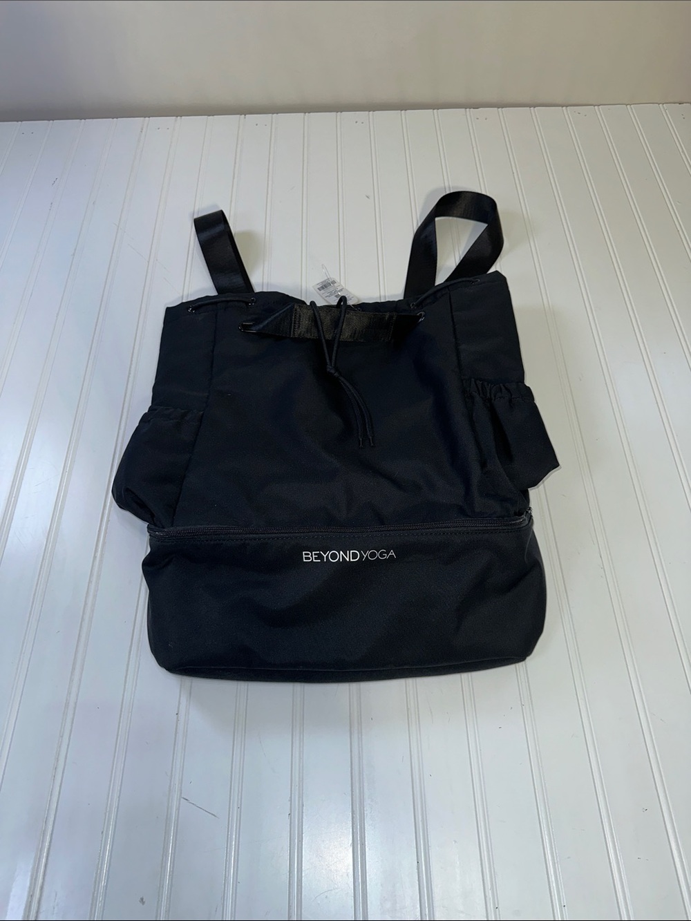 Beyond Yoga Black Convertible Drawstring Tote Backpack